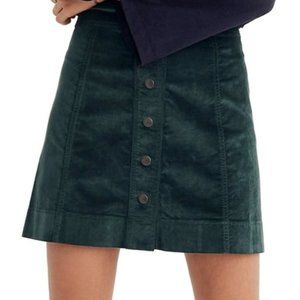 Madewell Green Velvet skirt